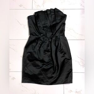 French Connection Black Asymmetrical Pleated Sleeveless Mini Cocktail Dress 0/1